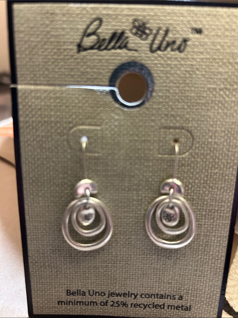 Bella Uno Silver-Tone Spiral Drop Earrings